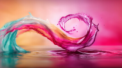 Fototapeta na wymiar Pink water splash