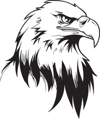 vector logo of an eagle, simple design, black on white background, line art, graphic illustration, hand-drawn style, simple vector graphics