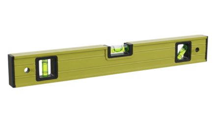 Yellow spirit level tool isolated PNG with Transparent Background