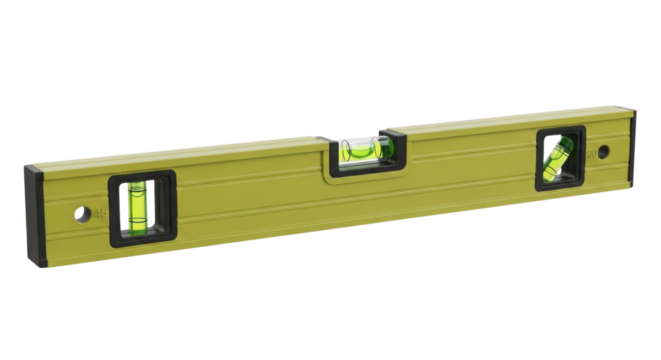 Yellow spirit level tool isolated PNG with Transparent Background