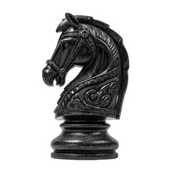 Dark, ornate chess knight