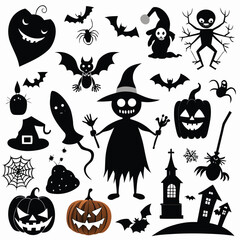 Collection of halloween silhouettes