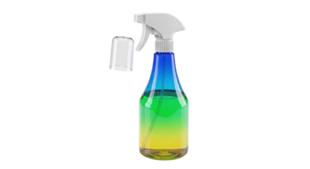 Blue to yellow gradient spray bottle isolated PNG with Transparent Background