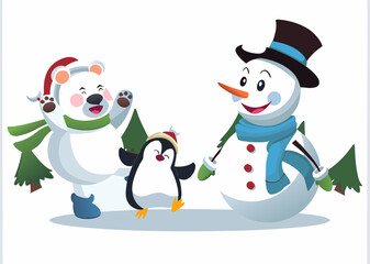 snowman with a snowman