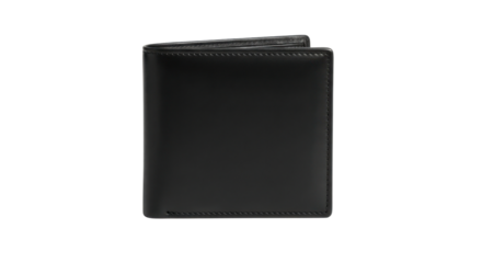 Black leather wallet isolated PNG with Transparent Background