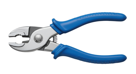 Slip joint pliers with blue handles isolated PNG with Transparent Background