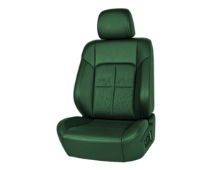 Green leather car seat smooth elegant comfort harmony opportunity
