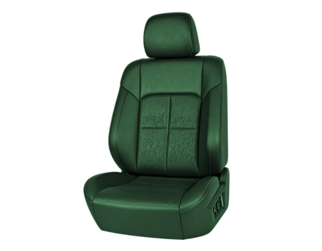 Green leather car seat smooth elegant comfort harmony opportunity
