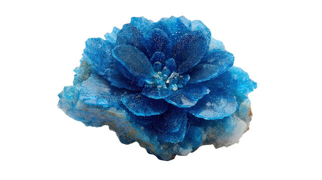 Cavansite rosette background isolated on a Transparent background, PNG file.