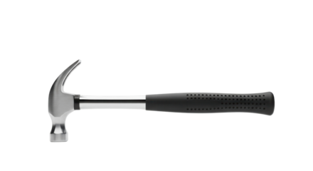 Claw hammer with a black handle isolated PNG with Transparent Background