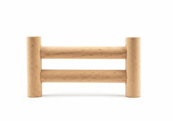 Miniature Wooden Fence on White Background