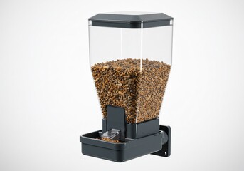 Wall Mounted Cereal Dispenser Filled with Seeds