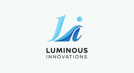 Editable vector luminous innovations logo design for modern technology company branding and corporate identity solutions