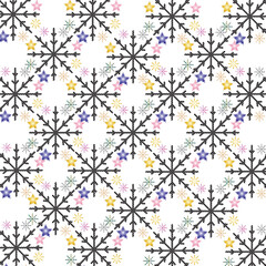 vector seamless pattern with snowflakes