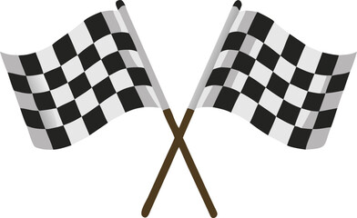 Fototapeta premium Two crossed checkered flags for racing finish, celebration, or victory concept