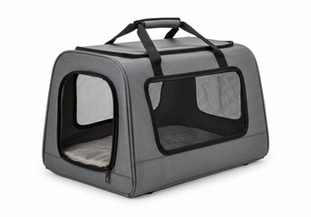 Modern Gray Pet Carrier for Travel and Home