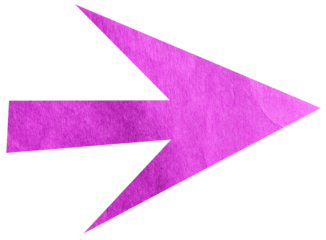Pink paper arrow sign on transparent background PNG