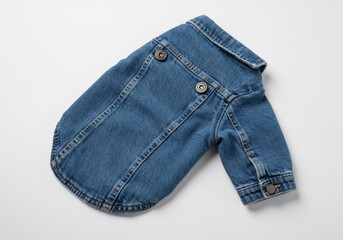 Denim Dog Jacket Isolated on White Background