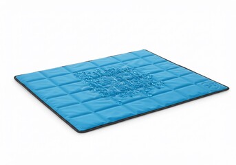 Cooling Pet Pad with Water Droplets Isolated on White