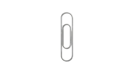 Obraz premium Silver metal paperclip for office or school supplies isolated PNG with Transparent Background