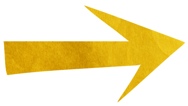 Yellow paper arrow sign on transparent background PNG - Powered by Adobe