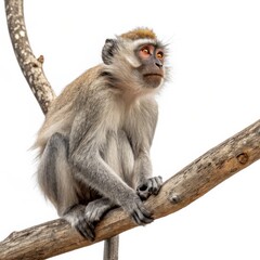 Obraz premium Thoughtful Monkey on Branch, wildlife, primate