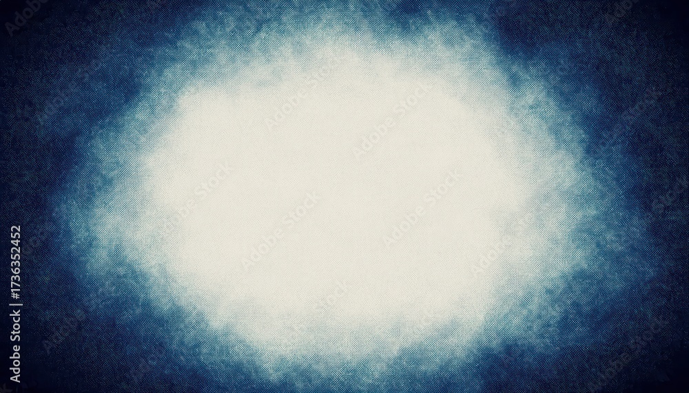 Wall mural abstract blue gradient texture with glowing white center and dark vignette edges creating atmospheri