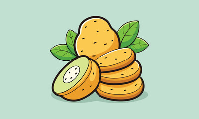 Mango with Potato Illustration