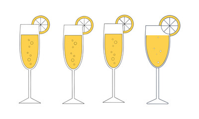 Cocktail and Champagne Drink Illustrations | Party, Bar, Summer & Celebration Glass Icons