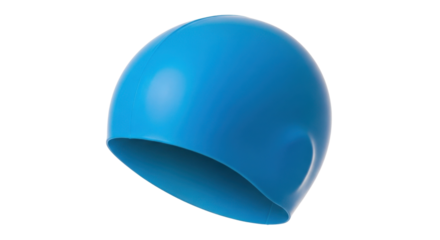 Blue swim cap for competitive swimming isolated PNG with Transparent Background