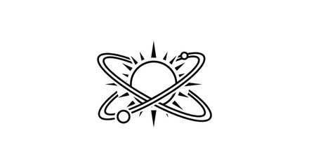 Editable vector download atom science vector illustration editable graphic design element isolated on white background