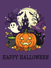 halloween background with pumpkin