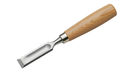 Wood chisel tool for woodworking or carpentry isolated PNG with Transparent Background