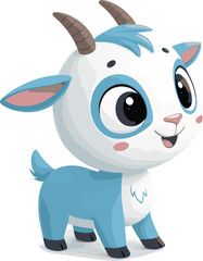 cartoon goat, Beautiful baby goat picture, color, big eyes, goat vector, cute goat vector,