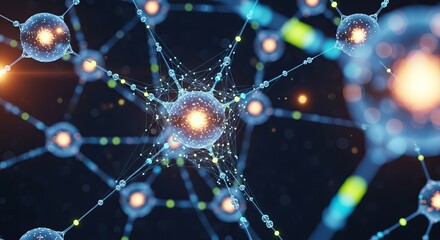 Abstract blue background with glowing star particles, illustrating futuristic fractal technology and digital energy design