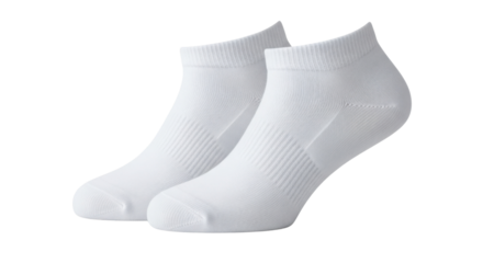 Pair of white ankle socks isolated PNG with Transparent Background