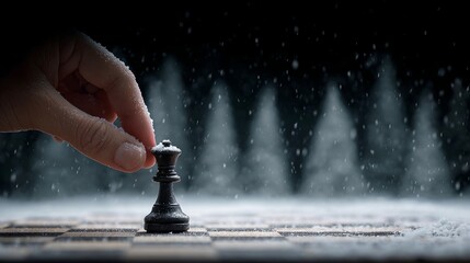 Strategic chess game with black and white pieces on a wooden board showcasing competitive mind sport and skillful gameplay for leisure and entertainment