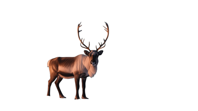 Majestic reindeer standing proudly with its impressive antlers.