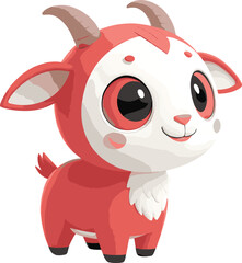 cartoon goat, Beautiful baby goat picture, color, big eyes, goat vector, cute goat vector,