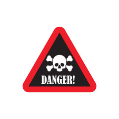 Skull bones stencil icon silhouette, Danger Silhouette, Skull and Crossbones Icon, Danger Warning Symbol, Vector Illustration eps 10.