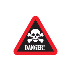 Skull bones stencil icon silhouette, Danger Silhouette, Skull and Crossbones Icon, Danger Warning Symbol, Vector Illustration eps 10.