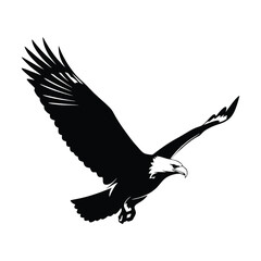 Soaring Bald Eagle Silhouette in Flight