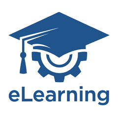 eLearning Concept Graduation Cap and Gear