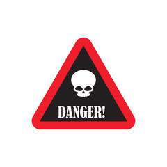 Skull bones stencil icon silhouette, Danger Silhouette, Skull and Crossbones Icon, Danger Warning Symbol, Vector Illustration eps 10.