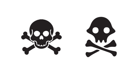 Skull and Crossbones, Poison Hazard Warning Sign,triangular warning sign with a black skull and crossbones, vector illustration eps 10.
