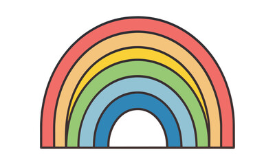 Fototapeta premium Minimal Colorful Rainbow Cartoon Vector