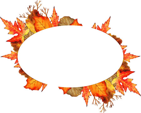 autumn frame with dry leaves