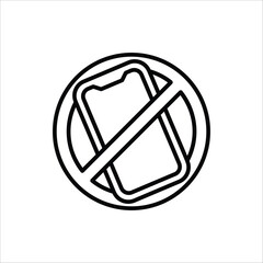 No smartphone icon. No phone symbol Vector illustration for web design. Isolated on a white background.