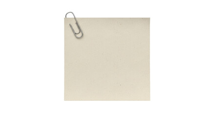 Isolated memo note clipped with metal clip, ready for message, office work or school