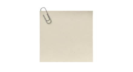 Isolated memo note clipped with metal clip, ready for message, office work or school